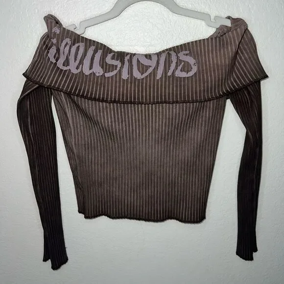 Urban Outfitters Y2K Ribbed Off The Shoulder Top - Picture 6 of 11
